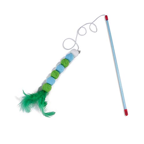 QWEQWE Divertido Gato Juguete caña de Pescar Gatito Gato Gato Mascota pena Teaser Rainbow Streamer Interactivo Gato Juego Varita con Juguetes de Plumas (Color : A)