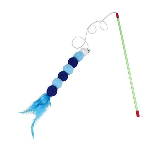 QWEQWE Divertido Gato Juguete caña de Pescar Gatito Gato Gato Mascota pena Teaser Rainbow Streamer Interactivo Gato Juego Varita con Juguetes de Plumas (Color : A)