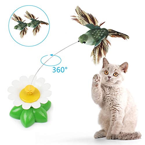 QWEQWE Gato Giratorio eléctrico Juguete Colorido Mariposa pájaro Perro Gato Juguetes Mascota Asiento rasguño Juguete Mascota Perro Gato Inteligencia Entrenamiento Juguete 1pcs Estilo Aleatorio