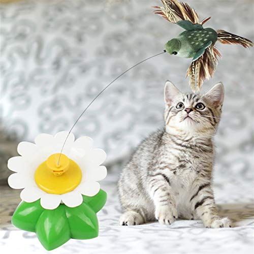 QWEQWE Gato Giratorio eléctrico Juguete Colorido Mariposa pájaro Perro Gato Juguetes Mascota Asiento rasguño Juguete Mascota Perro Gato Inteligencia Entrenamiento Juguete 1pcs Estilo Aleatorio
