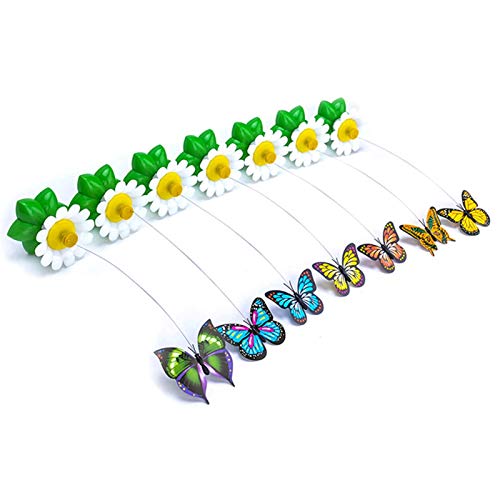 QWEQWE Gato Giratorio eléctrico Juguete Colorido Mariposa pájaro Perro Gato Juguetes Mascota Asiento rasguño Juguete Mascota Perro Gato Inteligencia Entrenamiento Juguete 1pcs Estilo Aleatorio