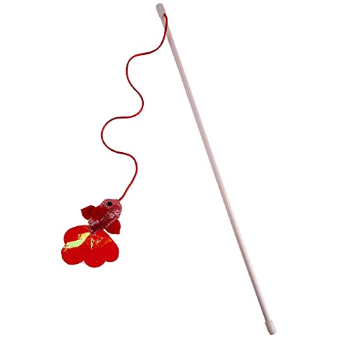 QWEQWE Juguete para Mascotas para Juguetes de Gatos Bellas Elásticas Elastic Rod Tiene un Gato Divertido ratón Calabaza Pluma Polluelo Pollo Pescado Mascotas