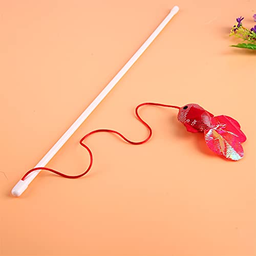 QWEQWE Juguete para Mascotas para Juguetes de Gatos Bellas Elásticas Elastic Rod Tiene un Gato Divertido ratón Calabaza Pluma Polluelo Pollo Pescado Mascotas