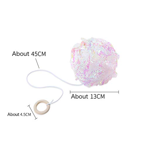 QWEQWE Productos para Mascotas Tamaño Candy Color Papel Flower Ball Anillo Toy Cat Toys Interactive Lucky Cats Suministros