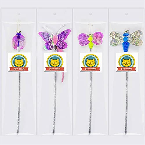 QWEQWE Suave Colorido Gato Pluma Gusano Mariposa de la Mariposa Juguete para Gatito Gatito Divertido Jugando Juguete Interactivo Juguete Gato Gato Gato Suministros de Gato (Color : L1)
