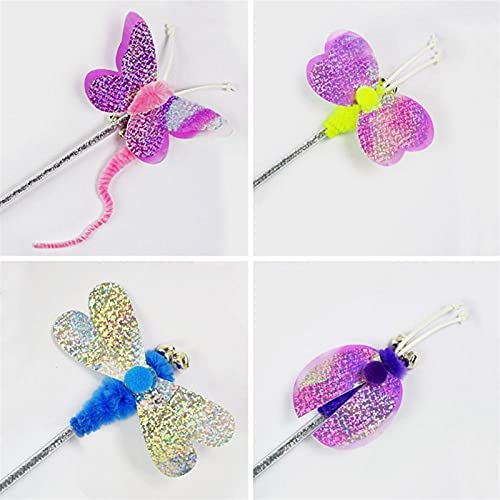 QWEQWE Suave Colorido Gato Pluma Gusano Mariposa de la Mariposa Juguete para Gatito Gatito Divertido Jugando Juguete Interactivo Juguete Gato Gato Gato Suministros de Gato (Color : L1)