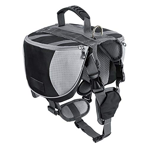 QYHSS Mochila Arnés para Perro Mascota Mediano y Grande, Bolsa Sillín Portador Impermeable, Alforja Ajustable Tira, para Perro Mediano Grande Paquete Perro Viajar Cámping al Aire Libre (Naranja)