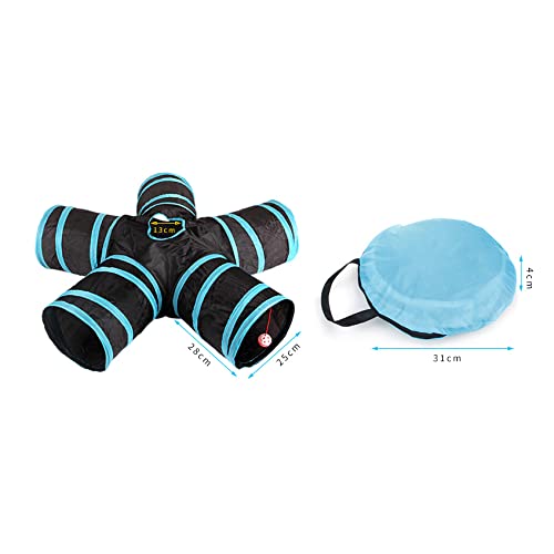 QYXY Gato Jugar Túnel Casa del Laberinto, Túnel para Gatos, Juguete con Pompón Y Campanas para Gato, Túnel Plegable Y Juguetes para Gatos con Bolsa De Almacenamiento para Cachorro De Conejo Gatito