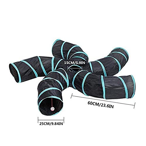QYXY Túnel para Gatos, Juguete con Pompón Y Campanas para Gato, Gato Jugar Túnel Casa del Laberinto, Túnel Plegable Y Juguetes para Gatos con Bolsa De Almacenamiento para Cachorro De Conejo Gatito