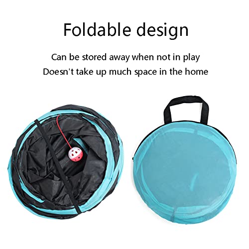 QYXY Túnel para Gatos, Juguete con Pompón Y Campanas para Gato, Gato Jugar Túnel Casa del Laberinto, Túnel Plegable Y Juguetes para Gatos con Bolsa De Almacenamiento para Cachorro De Conejo Gatito