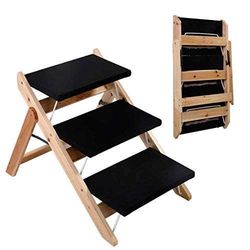 Rampa Plegable para Mascotas Escala de Madera Plegable del Perro casero Escalera del Juguete del Gato de Escalera Amazon Escalera for Mascotas Rampa Portátil para Perros y Gatos