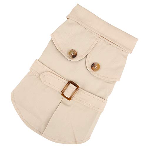 Ranphy - Abrigo para perros pequeños para niños y niñas, ropa de cachorro, chaqueta para mascotas cálida, estilo británico, suéter para perrito, otoño para Chihuahua Yorkshire Terrier Khaki M