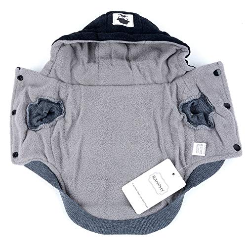 Ranphy Chaquetas de forro polar de algodón para perros pequeños, con capucha para cachorro, gato, abrigo de invierno de 2 patas trajes con capucha, chaleco suave, ropa para chihuahua, caniche