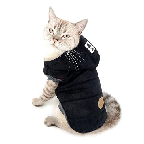 Ranphy Chaquetas de forro polar de algodón para perros pequeños, con capucha para cachorro, gato, abrigo de invierno de 2 patas trajes con capucha, chaleco suave, ropa para chihuahua, caniche