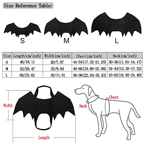 Ranvi Alas de murciélago para Perros Grandes felinos, Disfraz para decoración de Fiesta, Disfraz de Halloween para Mascotas, Disfraz de Perro, Accesorios de Ropa(S)