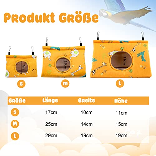 RANYPET Casa de nido de pájaros cálida para invierno – Hamaca de terciopelo, cabañas, jaula de peluche para pájaros, escondite para dormir Fuzzy para cacatúas gris y otros loros Amazonas grande