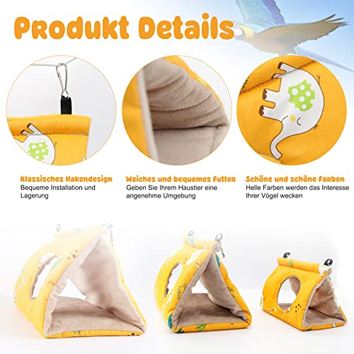 RANYPET Casa de nido de pájaros cálida para invierno – Hamaca de terciopelo, cabañas, jaula de peluche para pájaros, escondite para dormir Fuzzy para cacatúas gris y otros loros Amazonas grande