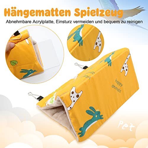 RANYPET Casa de nido de pájaros cálida para invierno – Hamaca de terciopelo, cabañas, jaula de peluche para pájaros, escondite para dormir Fuzzy para cacatúas gris y otros loros Amazonas grande