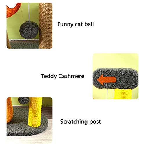 Rascador de gato Rascador de hongos Cactus Rascador Poste para gatos, Sisal Gato Rascador con Bola