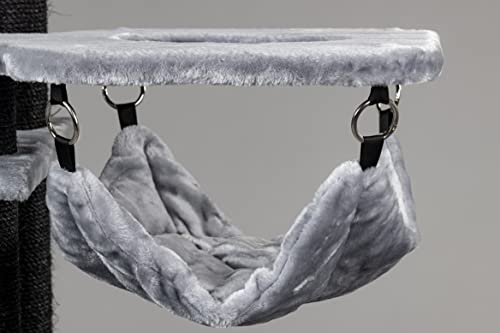 Rascador grande para gatos XXL Cat Penthouse Blackline Crown gris claro, árbol rascador para gatos grandes para maine coon, gato pesado, trepador para rascar muebles gruesos