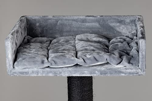 Rascador grande para gatos XXL Cat Penthouse Blackline Crown gris claro, árbol rascador para gatos grandes para maine coon, gato pesado, trepador para rascar muebles gruesos
