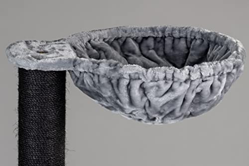 Rascador grande para gatos XXL Cat Penthouse Blackline Crown gris claro, árbol rascador para gatos grandes para maine coon, gato pesado, trepador para rascar muebles gruesos