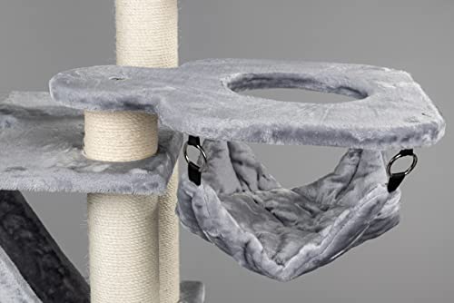 Rascador grande para gatos XXL Cat Penthouse Crown gris claro, árbol rascador para gatos grandes para Maine Coon, árbol para gatos pesados, trepar y rascar muebles gruesos
