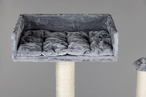 Rascador grande para gatos XXL Cat Penthouse Crown gris claro, árbol rascador para gatos grandes para Maine Coon, árbol para gatos pesados, trepar y rascar muebles gruesos
