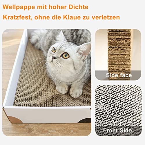 Rascador para gatos de cartón, 3 capas, reversible, duradero, alfombrilla para rascar de cartón reciclado, 3 unidades