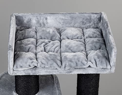 Rascador para gatos grandes Devon Rex Blackline Plus XXL, gris claro, 15 cm de diámetro, troncos de 70 x 50 x 120 cm y estable 30 kg, para gatos grandes y pesados