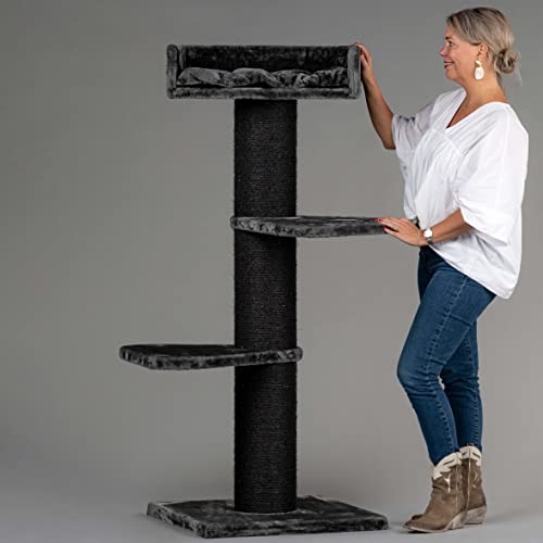 Rascador para gatos grandes Royalty Blackline Gris oscuro baratos arbol xxl maine coon gato adultos gigante sisal sofa escalador torre Árboles rascadores cama cueva repuesto medianos