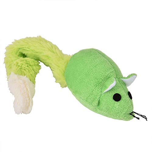 Ratón de Cola Larga para Mascotas, Juguetes para Gatos, Juguetes de Hierba gatera, Tela de Felpa Corta súper Suave, Color Brillante para aliviar el estrés en los Gatos(Green)