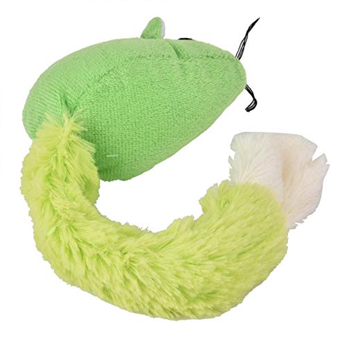 Ratón de Cola Larga para Mascotas, Juguetes para Gatos, Juguetes de Hierba gatera, Tela de Felpa Corta súper Suave, Color Brillante para aliviar el estrés en los Gatos(Green)