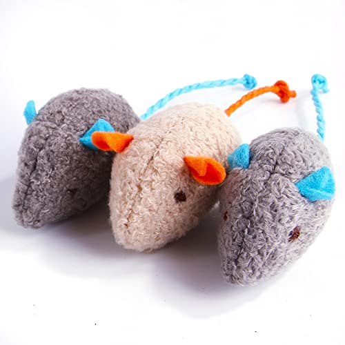 Ratón de juguete para gatos, juguetes para gatos ratón, para gatos jugar a masticar, limpieza de dientes, juguete de peluche realista, simulación hierba gatera, juguete suave masticar mascotas
