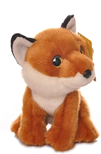 Rcsinway Juguete de peluche realista de zorro de 18 cm, con ojos grandes, diseño de zorro rojo, de peluche, para Navidad y cumpleaños (tamaño: 18 cm)
