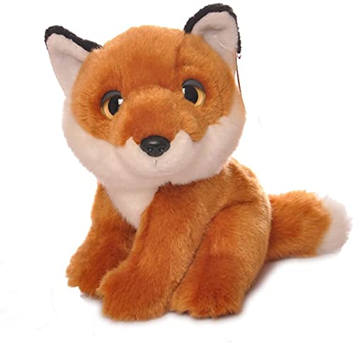 Rcsinway Juguete de peluche realista de zorro de 18 cm, con ojos grandes, diseño de zorro rojo, de peluche, para Navidad y cumpleaños (tamaño: 18 cm)