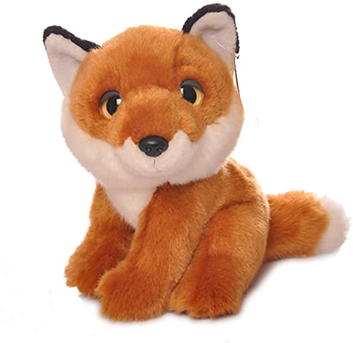 Rcsinway Juguete de peluche realista de zorro de 18 cm, con ojos grandes, diseño de zorro rojo, de peluche, para Navidad y cumpleaños (tamaño: 18 cm)