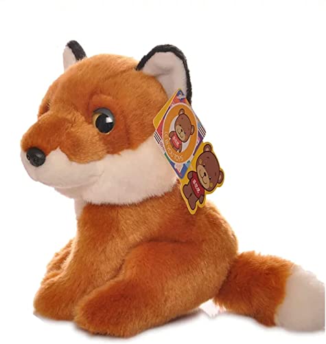 Rcsinway Juguete de peluche realista de zorro de 18 cm, con ojos grandes, diseño de zorro rojo, de peluche, para Navidad y cumpleaños (tamaño: 18 cm)