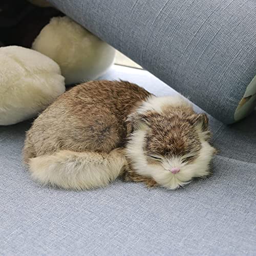 Realista Vida para Dormir Gato Gato Juguete Suave Suave Peluche Artificial Durmiente Respiración Gatito Simulado Artificial Cuero Mullido Gatito Fotografía Punta