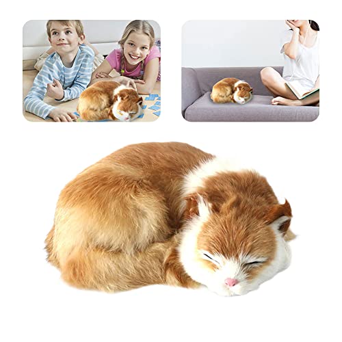 Realista Vida para Dormir Gato Gato Juguete Suave Suave Peluche Artificial Durmiente Respiración Gatito Simulado Artificial Cuero Mullido Gatito Fotografía Punta