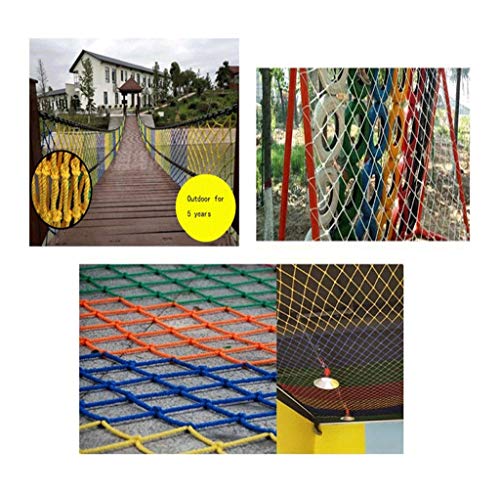 Red de Protección Duradero Red de Seguridad Color Decorativo Red Infantil Colgante Red Balcón Escalera Cuerda de Nylon Protección Infantil Colgar Ropa En El Techo Grosor Cuerda 4 Mm/Malla Tamaño 4 C