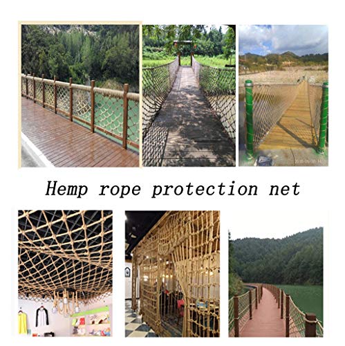 Red de Protección Válida para Múltiples Usos Ideal Tejido a Mano Cuerda de Cáñamo Rejilla Red Multifunción Decoración de Pared Balcón Interior Barandilla Escalera Cerca Construcción Seguridad a Prueba