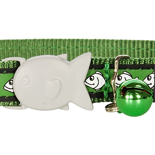 Red Dingo Collar de Gato, 12 mm/20-32 cm, Verde Reflectante