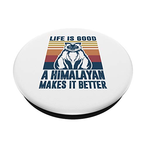 Regalos para gatos del Himalaya Hombres Mujeres Gato Mamá PopSockets PopGrip: Agarre intercambiable para Teléfonos y Tabletas