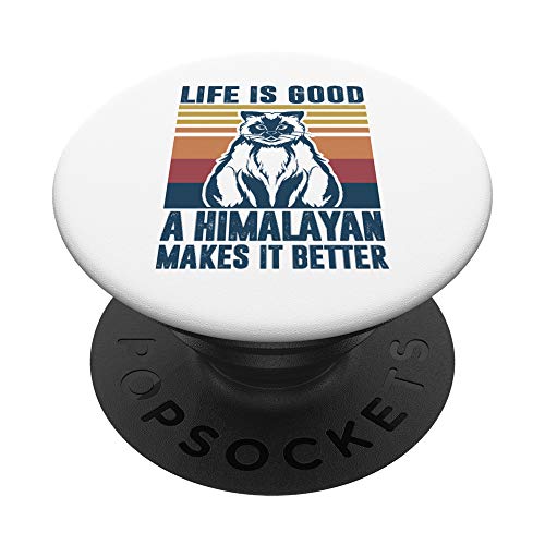 Regalos para gatos del Himalaya Hombres Mujeres Gato Mamá PopSockets PopGrip: Agarre intercambiable para Teléfonos y Tabletas