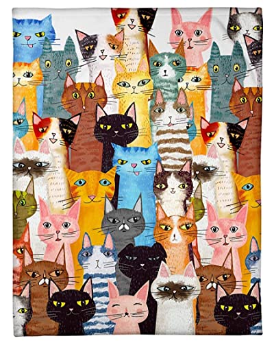 Regalos significativos para la familia de gatos manta - Manta de felpa de varios gatos