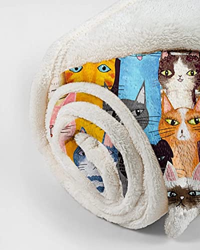 Regalos significativos para la familia de gatos manta - Manta de felpa de varios gatos