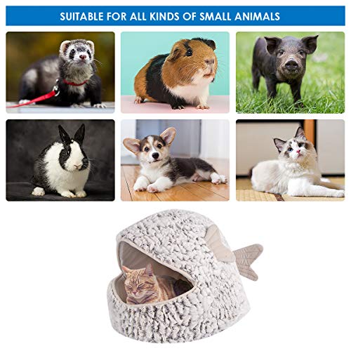 Rehomy Cama de dormir para mascotas, con forma de pez dorado, lavable, cálida, suave, acogedora, para mascotas, cueva, gato, saco de dormir con cojín extraíble para perros pequeños, gatos y gatitos