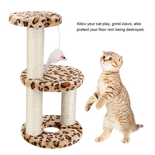 Rehomy Gato Trepador Marco Tres Capas Mascota Árbol Rascador Jugar Juguete Marco Redondo Placa
