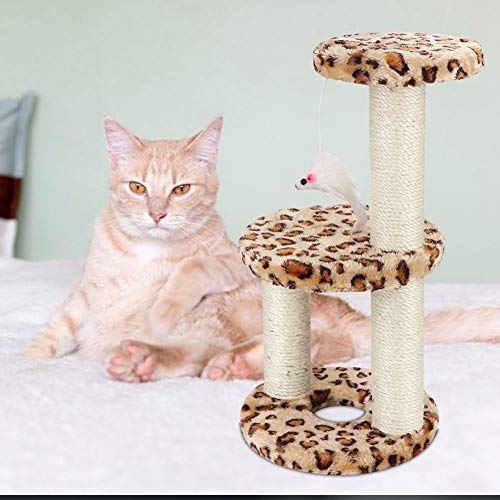 Rehomy Gato Trepador Marco Tres Capas Mascota Árbol Rascador Jugar Juguete Marco Redondo Placa